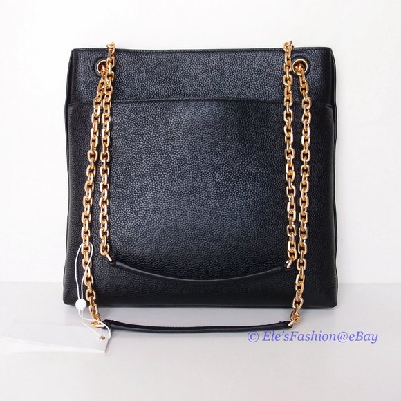 ❤️ NWT Tory Burch Carson Swingpack Chain Leather Shoulder Bag BLACK AUTHENTIC - Picture 8 of 15